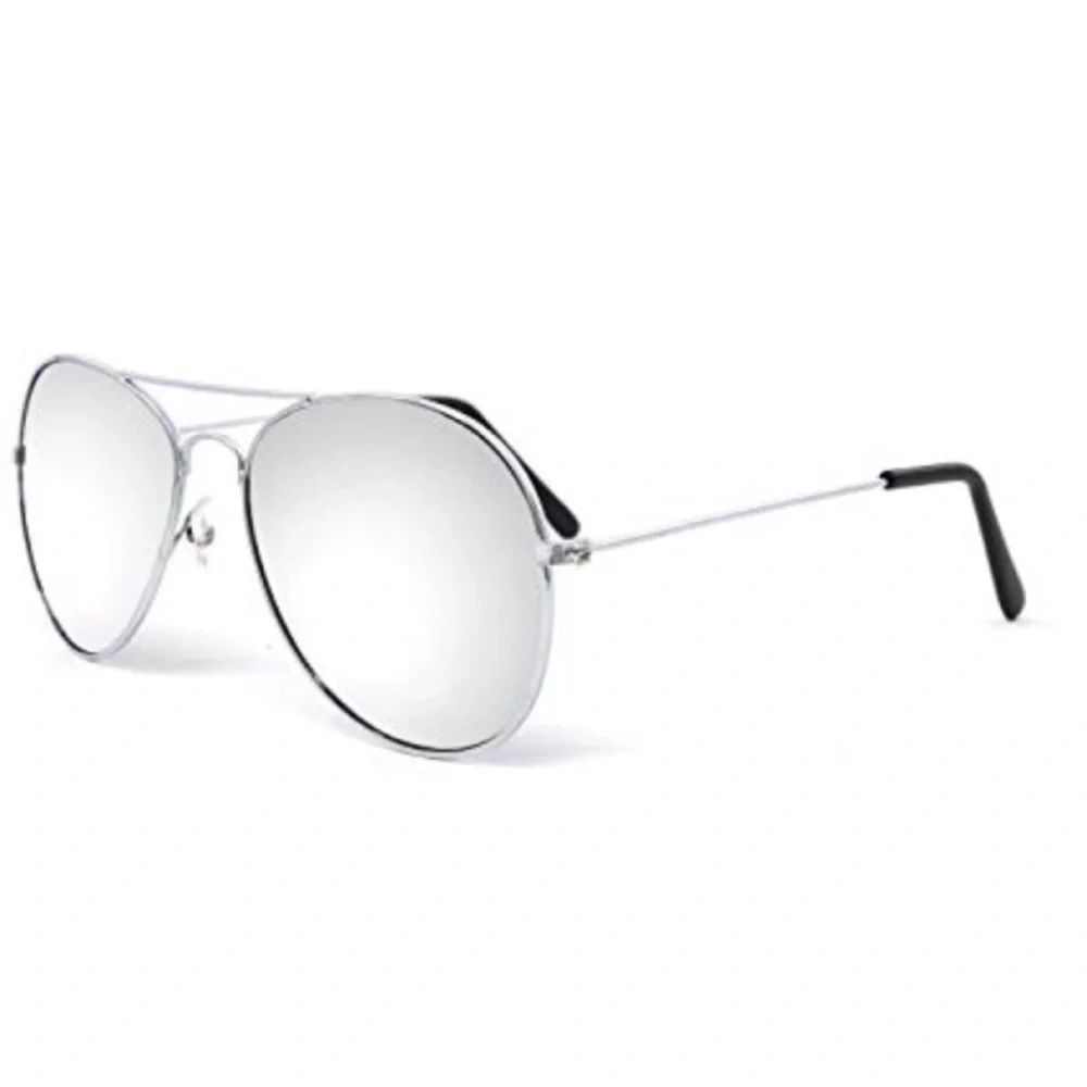 Mercury Mirrored Lens Silver Aviator Sunglasses - Picture 2 of 3